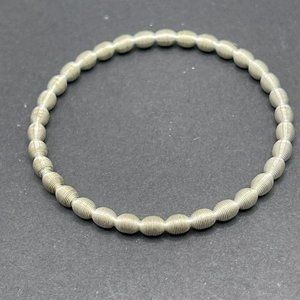 BR24- Thin silver beaded bracelet